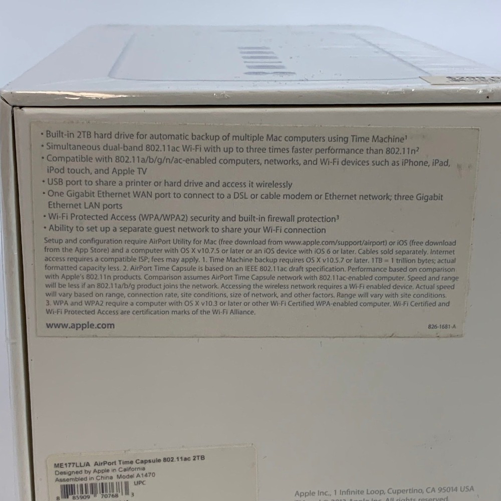 Apple AirPort Time Capsule 2TB Wireless Backup Router ME177LLA - Picture 11 of 12
